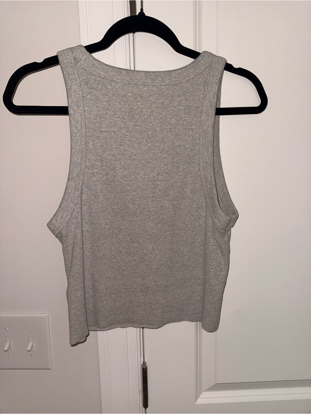 aerie Light Gray Ribbed Tank Top - Picture 2 of 3